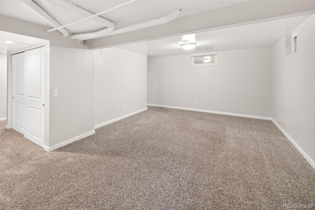 1856 S Monroe St, Denver, CO 80210 - below grade area featuring carpet flooring