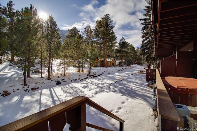 view of snowy yard