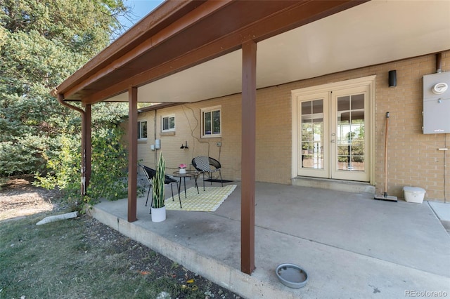 view of patio with french doors