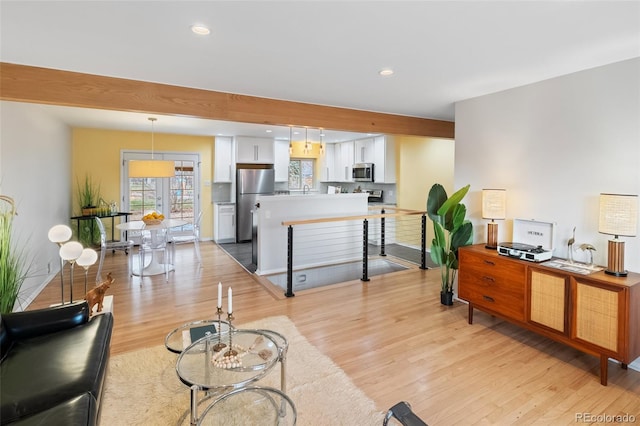 living room featuring light hardwood / wood-style floors