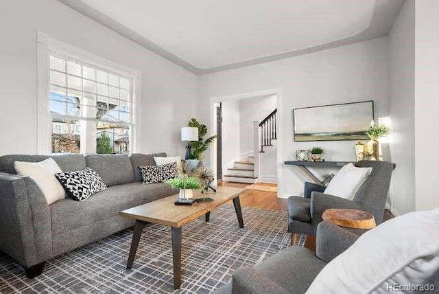 living room featuring hardwood / wood-style floors