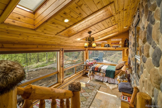 32806 Lakeside Dr, Buena Vista, CO 81211 - sunroom featuring wood ceiling and lofted ceiling