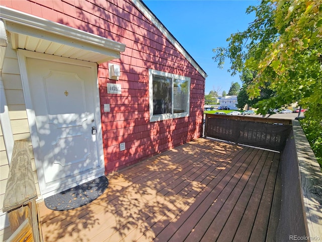 view of wooden deck