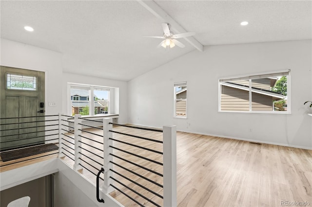 381 Mountain Cloud Cir, Highlands Ranch, CO 80126 - staircase featuring wood finished floors, a ceiling fan, baseboards, and recessed lighting