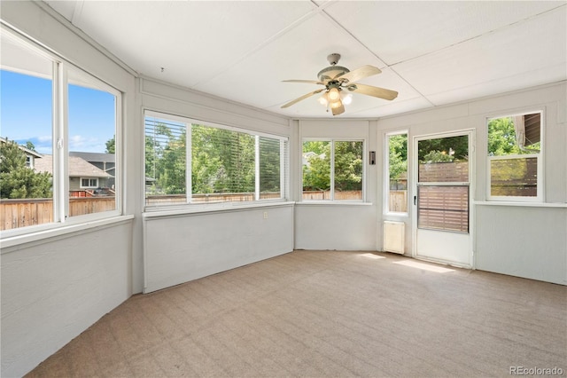 381 Mountain Cloud Cir, Highlands Ranch, CO 80126 - unfurnished sunroom with a ceiling fan and radiator
