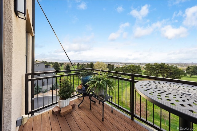 balcony with a mountain view