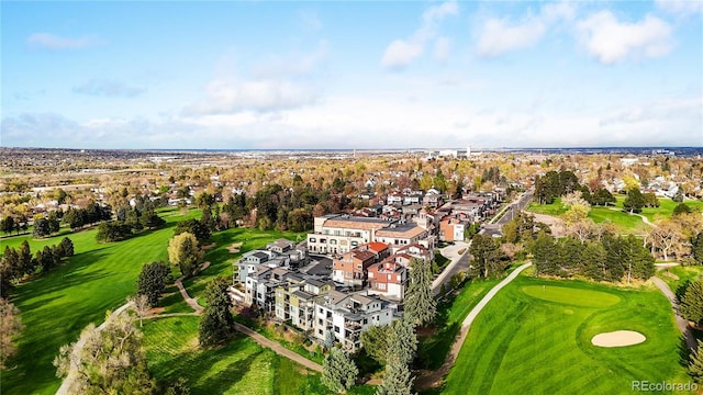 bird's eye view with golf course view