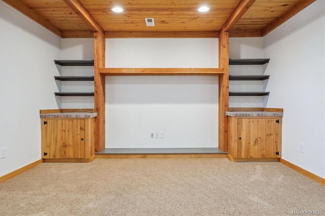 10448 Kicking Horse Dr, Littleton, CO 80125 - spare room with wood ceiling, recessed lighting, carpet, and baseboards
