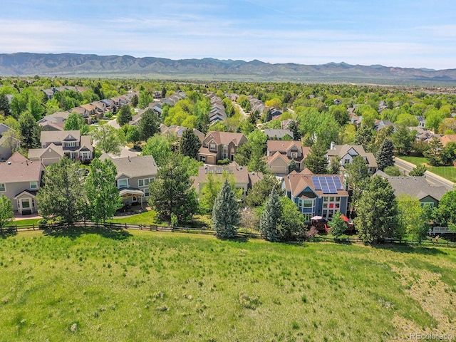 848 Huntington Pl, Highlands Ranch, CO 80126 - aerial perspective of suburban area with a mountain backdrop