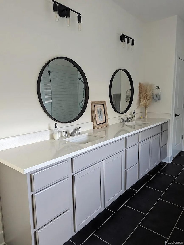 6332 E 142nd Pl, Thornton, CO 80602 - bathroom with double vanity and tile patterned flooring