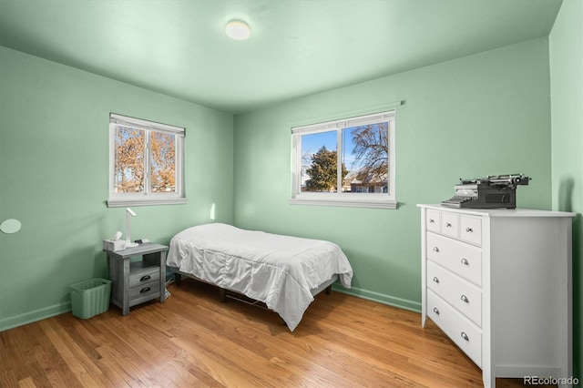 bedroom featuring light hardwood / wood-style floors