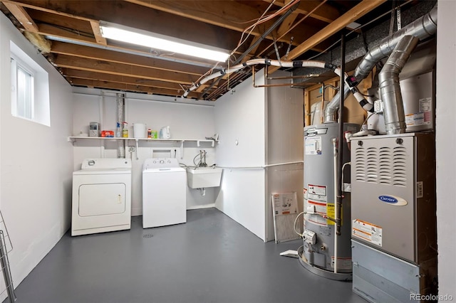 16933 E Bethany Pl, Aurora, CO 80013 - below grade area with separate washer and dryer, water heater, and heating unit