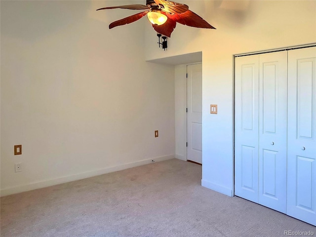 9193 US Highway 36, Joes, CO 80822 - unfurnished bedroom with light carpet, a closet, and a ceiling fan