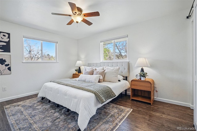 12345 W 32nd Ave, Wheat Ridge, CO 80033 - bedroom featuring baseboards, ceiling fan, and wood finished floors
