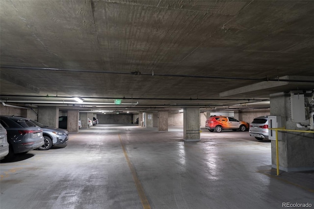 view of parking garage