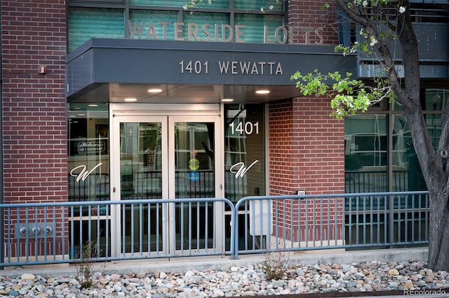 1401 Wewatta St Unit 808, Denver, CO 80202 - property entrance with brick siding