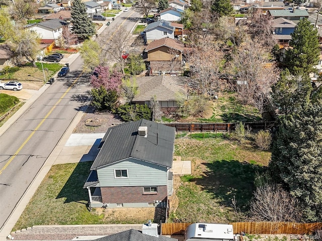 bird's eye view with a residential view