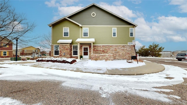 view of front of house featuring stone siding