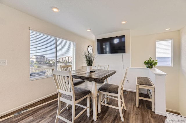 18270 E 51st Pl, Denver, CO 80249 - dining room with plenty of natural light, wood finished floors, baseboards, and recessed lighting