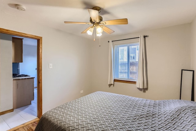 3061 W 18th Ave, Denver, CO 80204 - bedroom with a ceiling fan and light wood-type flooring