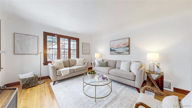 living room featuring hardwood / wood-style floors