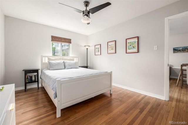 1800 Grove St, Denver, CO 80204 - bedroom featuring wood finished floors, baseboards, and ceiling fan