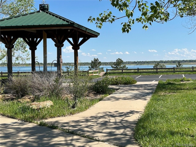 10064 Owens St, Broomfield, CO 80021 - view of community featuring a gazebo and a water view