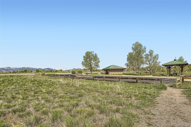 10064 Owens St, Broomfield, CO 80021 - view of yard with a gazebo and a mountain view