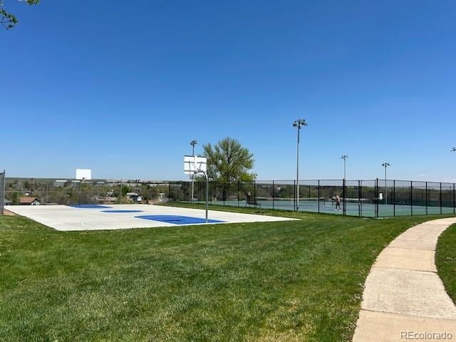 10064 Owens St, Broomfield, CO 80021 - view of sport court with a tennis court and community basketball court