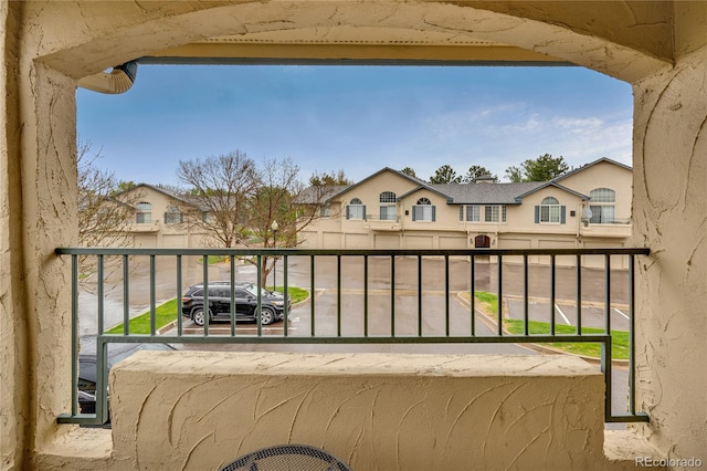 balcony with a residential view