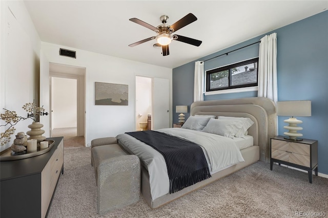 708 Revere St, Aurora, CO 80011 - bedroom with carpet flooring, ceiling fan, and connected bathroom