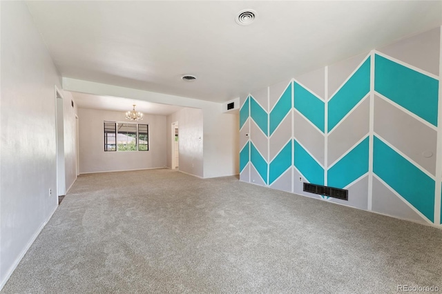 708 Revere St, Aurora, CO 80011 - carpeted empty room featuring a chandelier