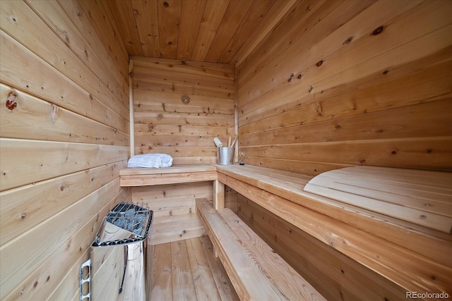 view of sauna