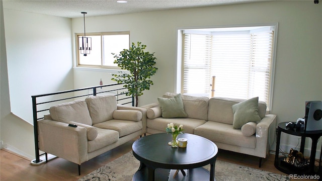 1528 Coronado Pkwy, Denver, CO 80229 - living area featuring wood finished floors and a textured ceiling