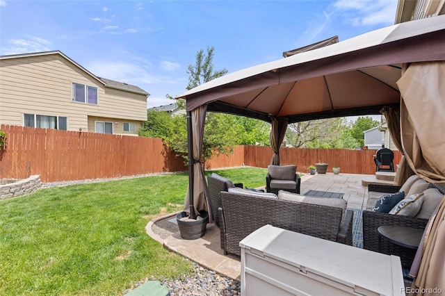 5733 S Yakima Way, Aurora, CO 80015 - view of yard featuring a gazebo, an outdoor hangout area, and a patio area