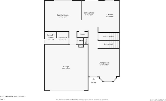 5733 S Yakima Way, Aurora, CO 80015 - home floor plan