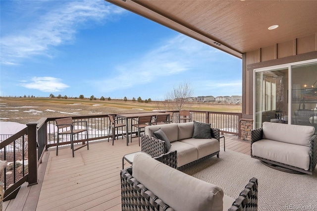 deck with outdoor lounge area