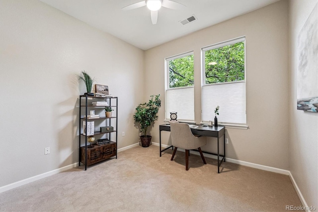2870 W Riverwalk Cir Unit B, Littleton, CO 80123 - office featuring ceiling fan and light colored carpet