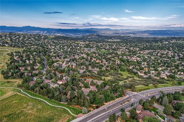aerial view with a mountain view