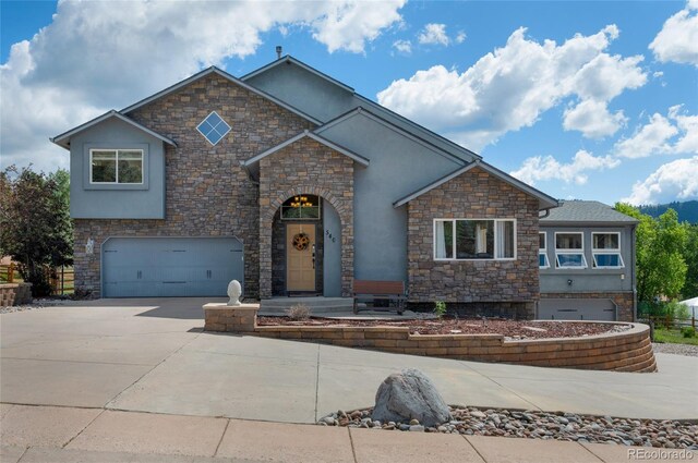 view of front of house with a garage