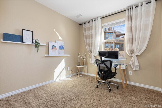 9228 Sori Ln, Highlands Ranch, CO 80126 - office area with carpet floors and baseboards