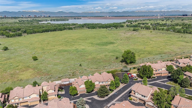 4603 S Abilene Cir, Aurora, CO 80015 - aerial view of residential area featuring a water and mountain view