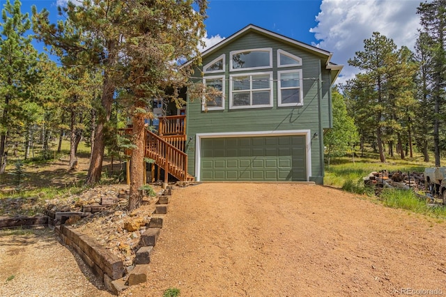 view of front of property featuring a garage