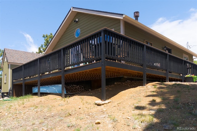 1040 Sheep Ridge Rd, Fairplay, CO 80440 - rear view of house with a wooden deck