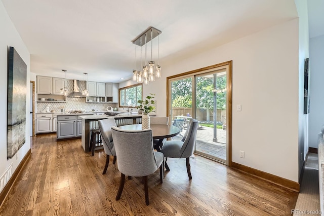 16247 E Belleview Pl, Centennial, CO 80015 - dining area featuring dark wood-style floors