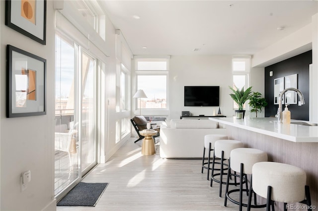 2880 Zuni St Unit 404, Denver, CO 80211 - living room with healthy amount of natural light and light wood-style flooring