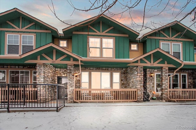 view of front of house featuring board and batten siding