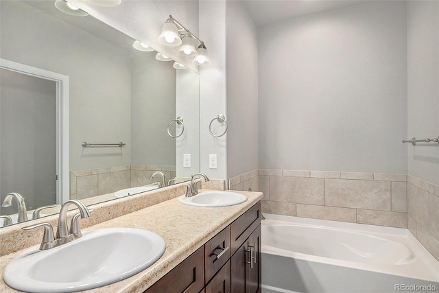 11250 Florence St Unit 29D, Commerce City, CO 80640 - bathroom with a garden tub and double vanity