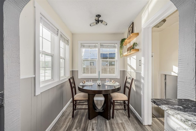 dining room featuring dark wood-type flooring