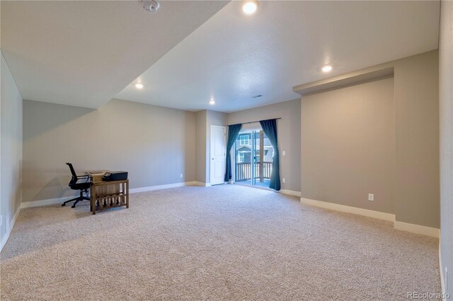 17341 Red Cosmos Pt, Parker, CO 80134 - interior space featuring baseboards, recessed lighting, and carpet